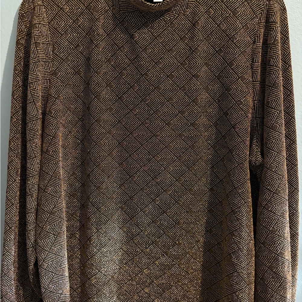 Chico's Golden Geo-Texture Turtleneck Sweater